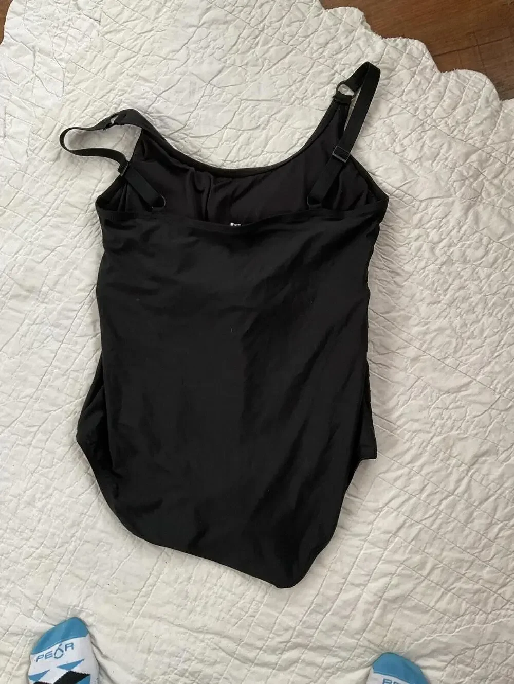 NWT DKNY Black One-Piece Swimsuit with Layered Front Detail Size XXL - Picture 4 of 5